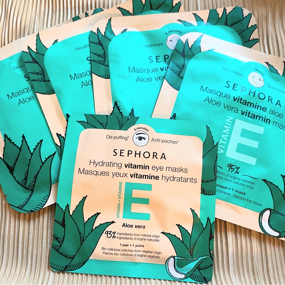 5 SEPHORA ALOE SHEET FACIAL & EYE MASK